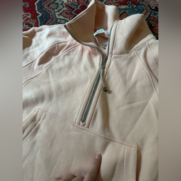 Lululemon Scuba Oversized Funnel Neck Half-Zip
In Peach Satin— Size XL/XXL - Picture 10 of 13